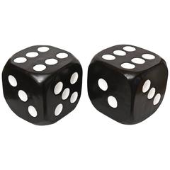 Vintage Pair of Monumental Sculptural Wood Floor Dice/Benches/Seating/ SALE