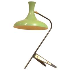 French Extra-Large Maison Lunel Tripod Brass and Metal Table Lamp