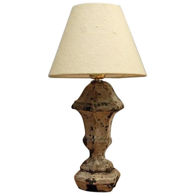 Pair of Rustic 19th Century French Metal Finial Lamps For Sale at 1stdibs