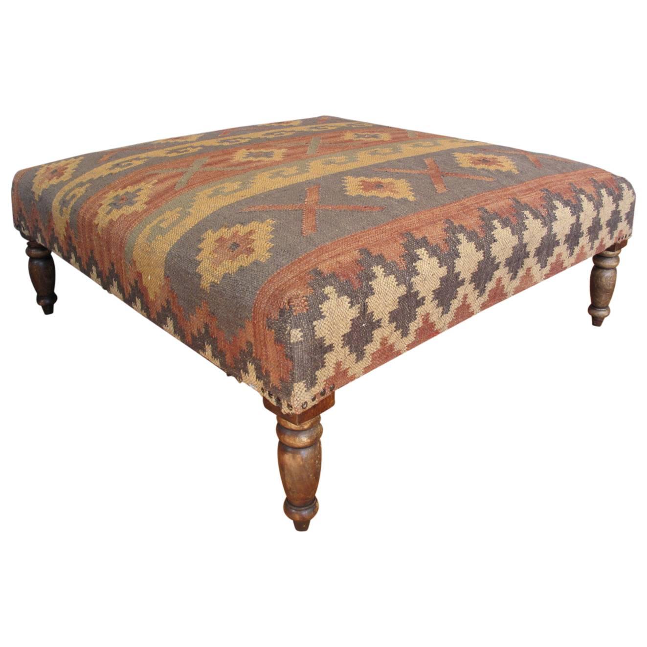 Square Kilim Ottoman