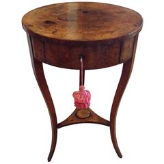 Charming Biedermeier Burlwood Walnut Table, 19th Century