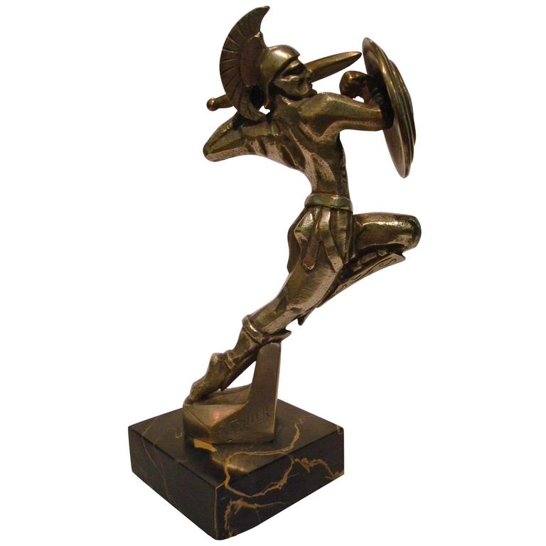 Art Deco Gladiator Car Mascot, Hood Ornament, Automobilia, France, 1920