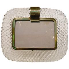 Elegant Venini Murano Twisted Glass Rope Picture Frame, Italy, 1940s 1