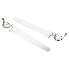 Pair of Signed and Dated Sterling Silver and Opal Bookmarks 1