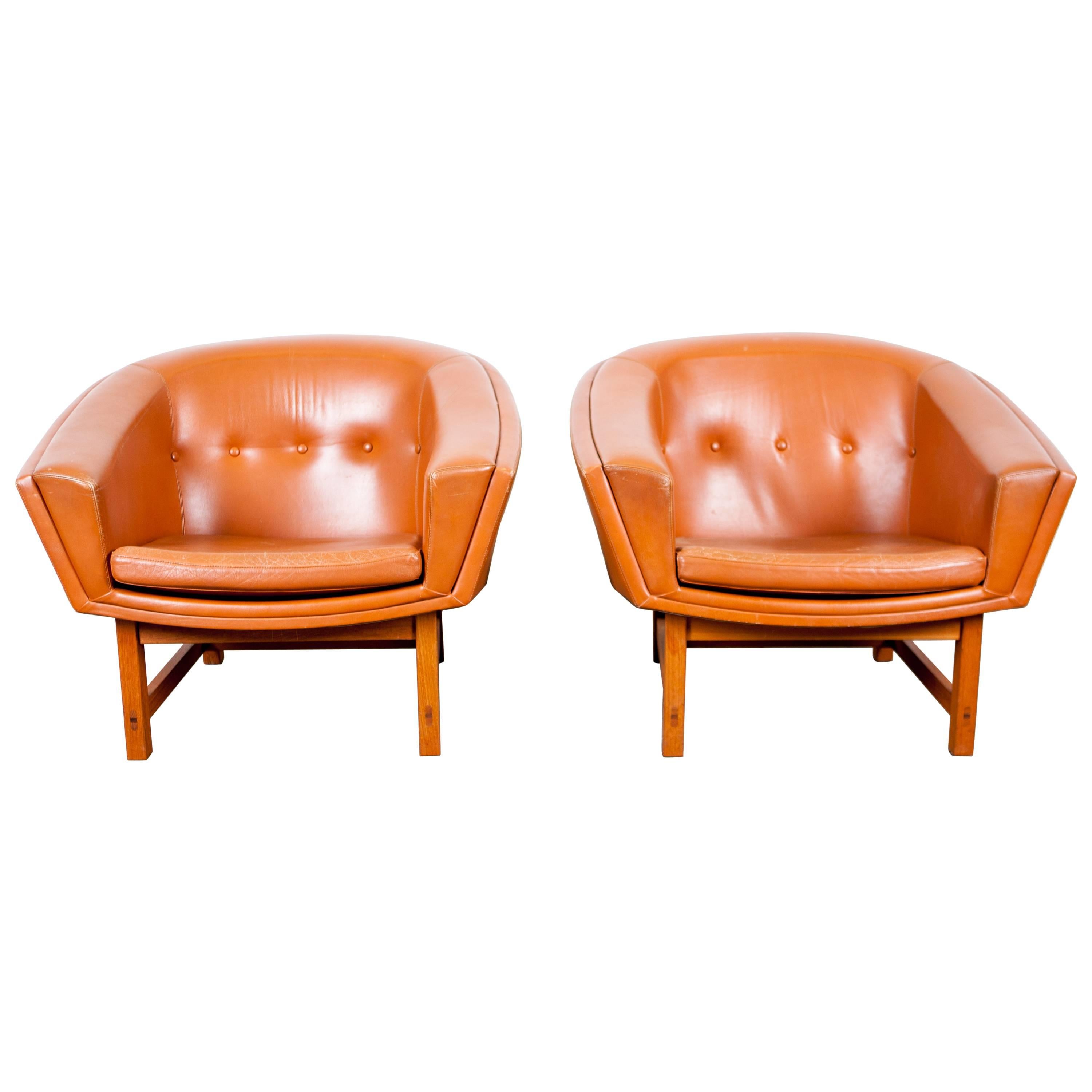 Pair of Lennart Bender Tub Style Lounge Chairs