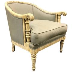 Antique Style Marblelized Upholstered Side Chair 9