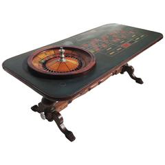 Full Size Victorian Roulette Table by F. Grote & Co. with Oil Cloth Playfield