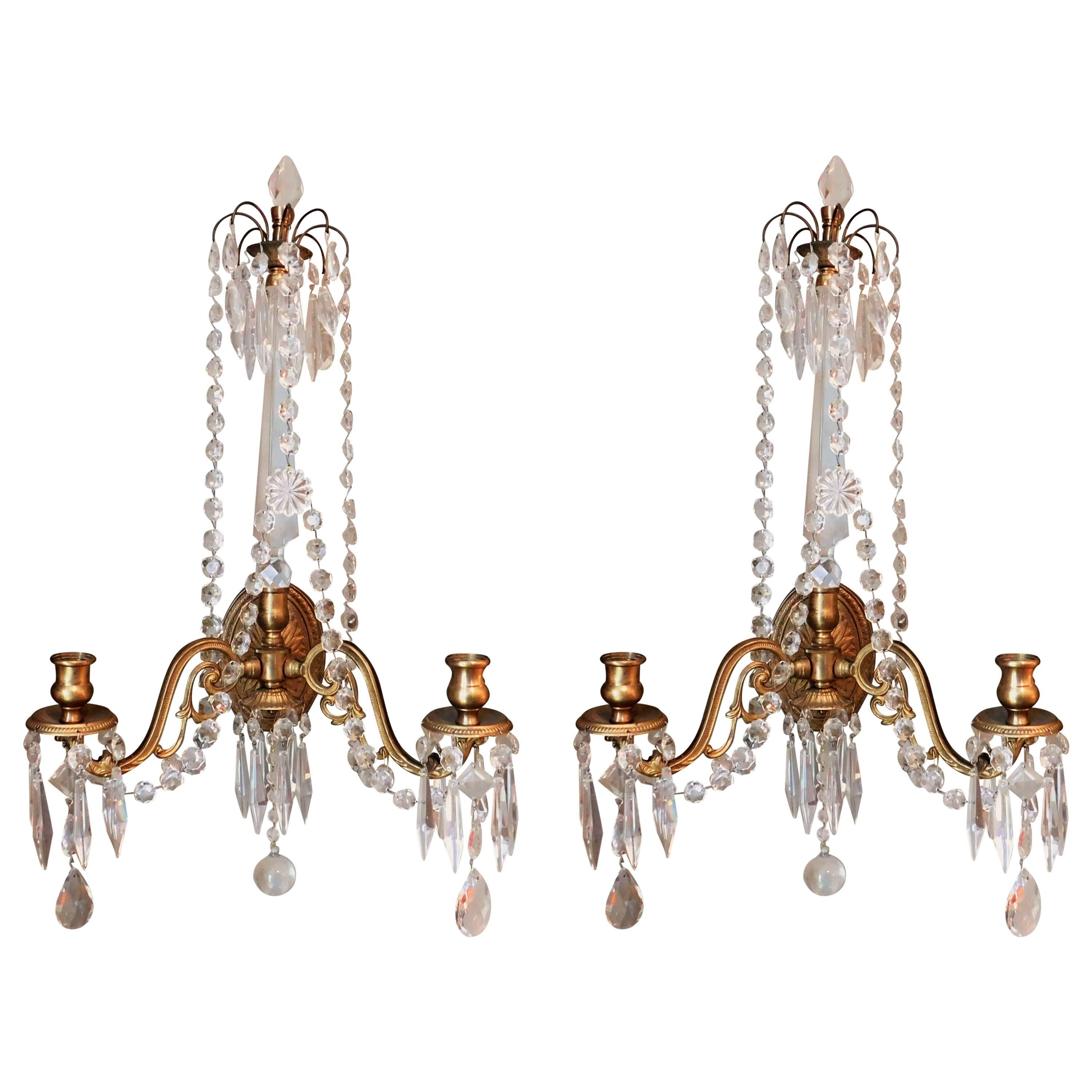 Pair of Regency Style Sconces For Sale