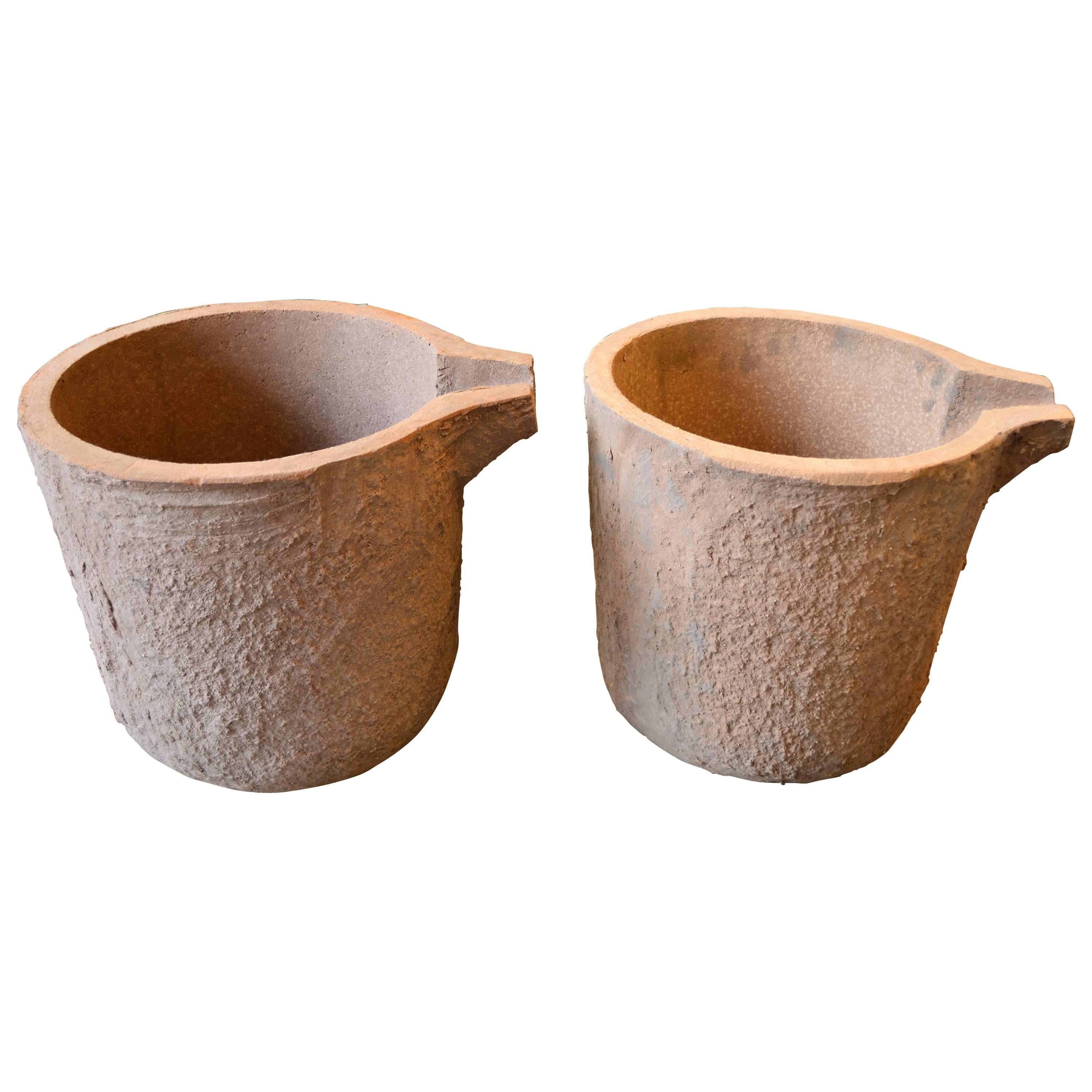 Industrial Pair of Foundry Pots