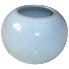 Bowl Glazed Celadon Ceramic Vase by Paul Badié, France, 1980s