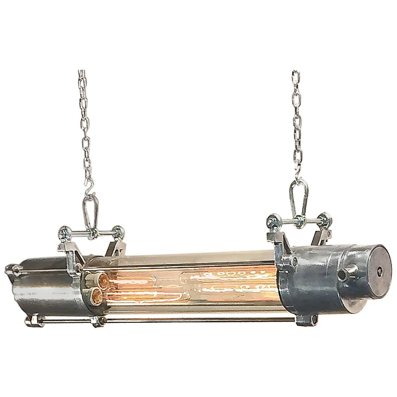 Late 20th Century Wittenberg Aluminium & Glass Striplight Edison Bulb Conversion