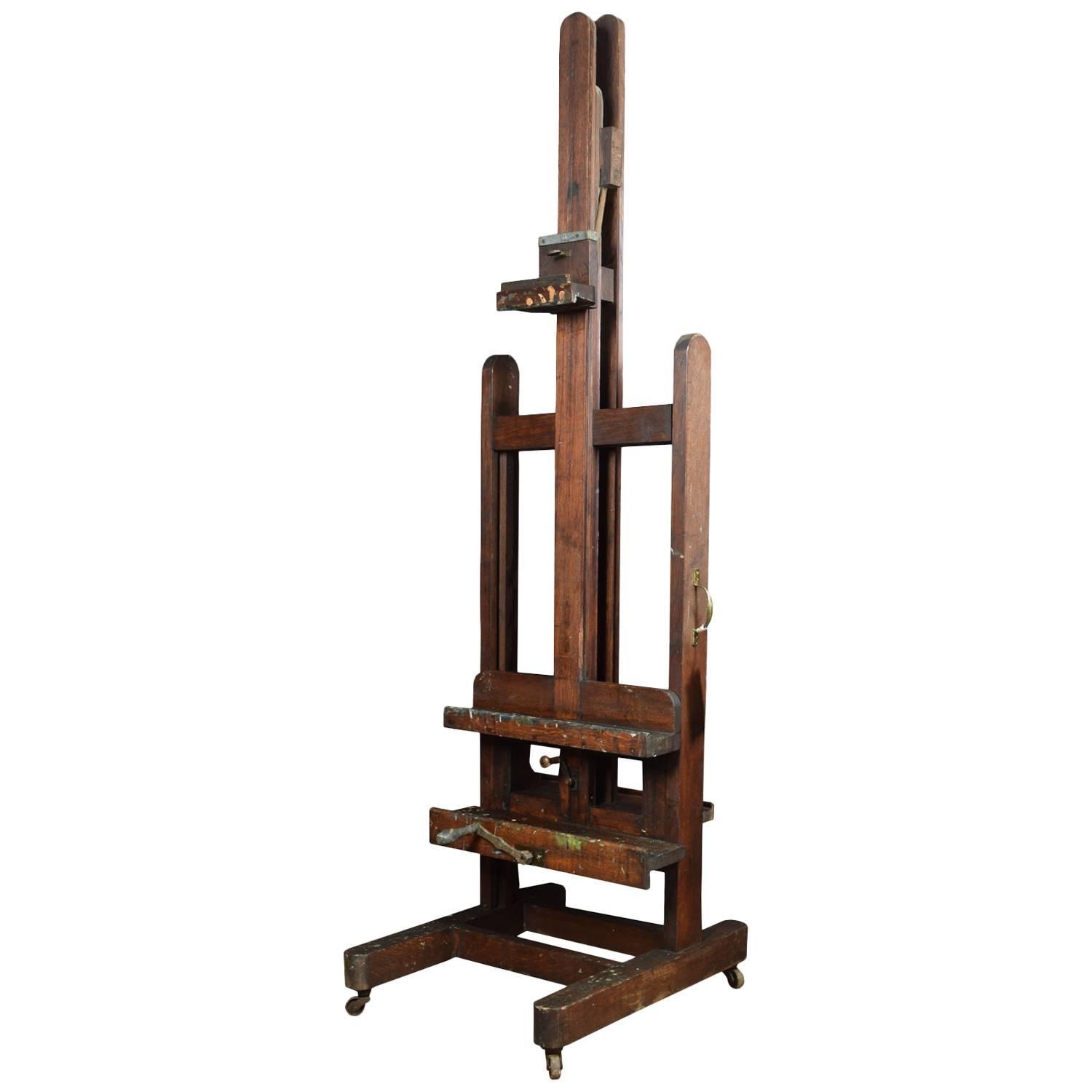 Oak Artist’s Fully Adjustable Studio Easel at 1stdibs
