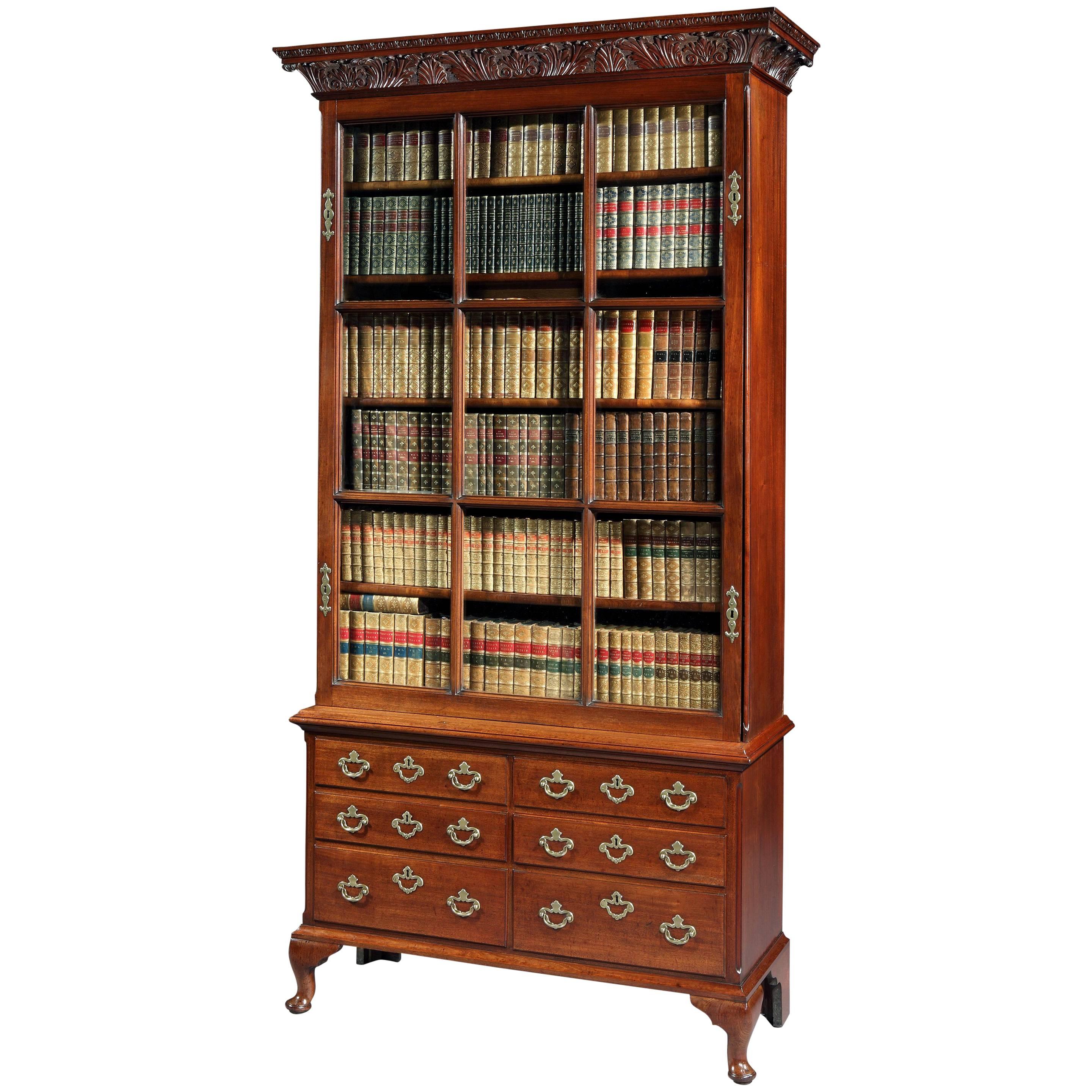 George II Mahogany Bookcase For Sale