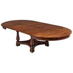Rare William IV Circular Mahogany Centre Pedestal Extending Dining Table 4