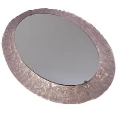 Lucite Oval Illuminated Wall Mirror by Erco, circa 1970s, German