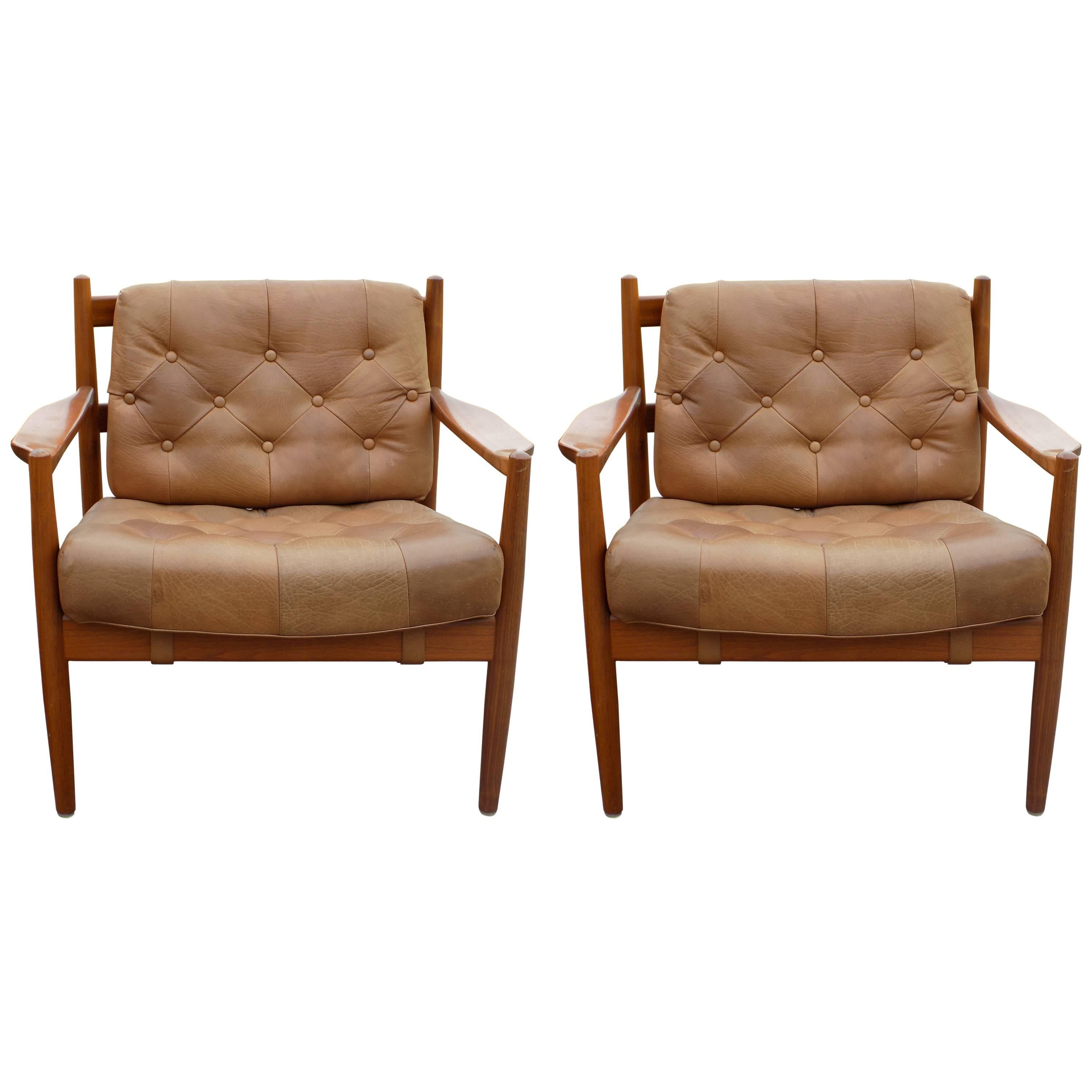 Pair of Armchairs by Ingemar Thillmark for OPE Mobler, Midcentury Modern