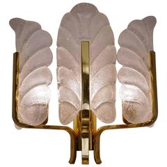 Brass Wall Light Carl Fagerlund for Orrefors, circa 1960s, Swedish