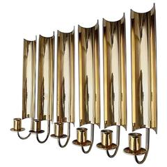 Six Wall candlesticks, Reflex, Pierre Forsell, Skultuna, circa 1970s 3