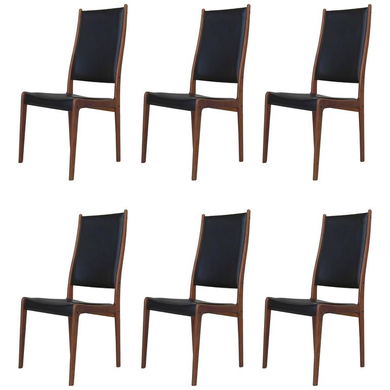 Set Of Six High Back Dining Chairs By Johannes Andersen In Teak For Set Of Six High Back Dining Chairs By Johannes Andersen In Teak For