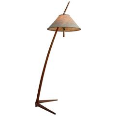J.T. Kalmar Adjustable Floor Lamp in Teak
