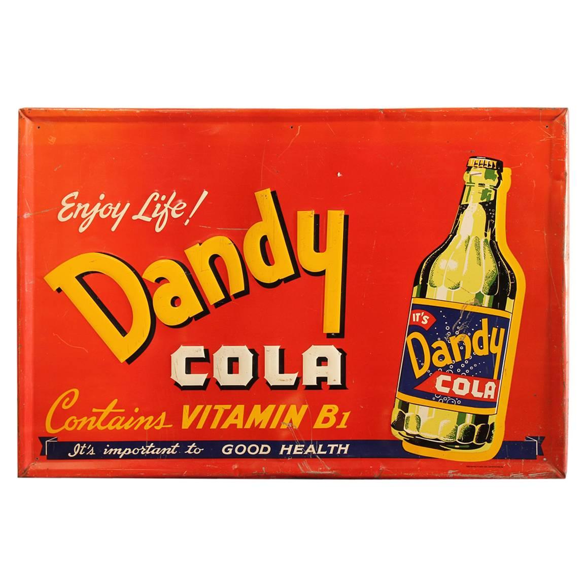 1940s American Advertising Sign "Dandy Cola"