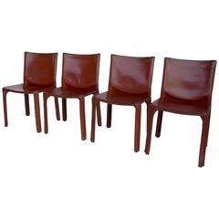 Four Cab Dining Chairs by Mario Bellini for Cassina