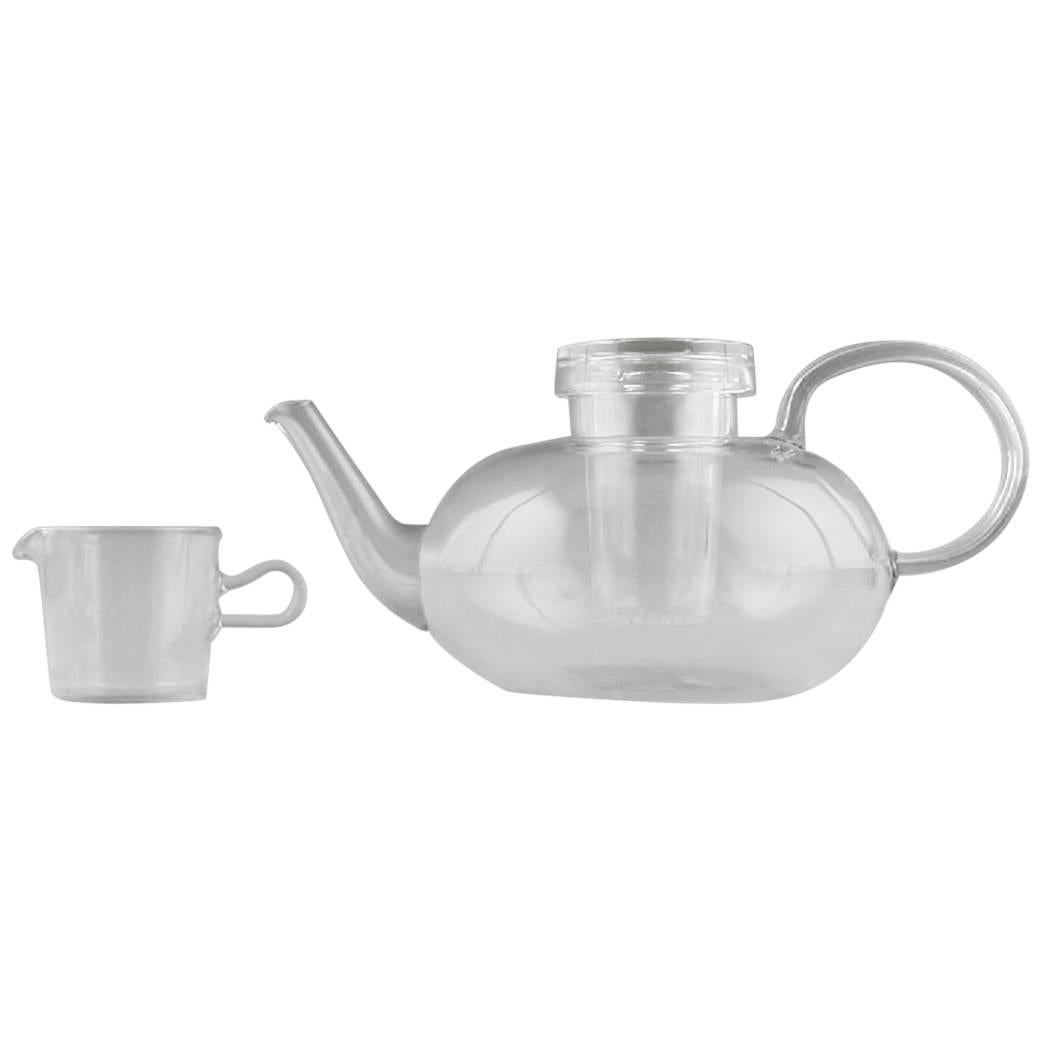 Wilhelm Wagenfeld "Jena" Tea Pot and Cream Jug of Clear Glass