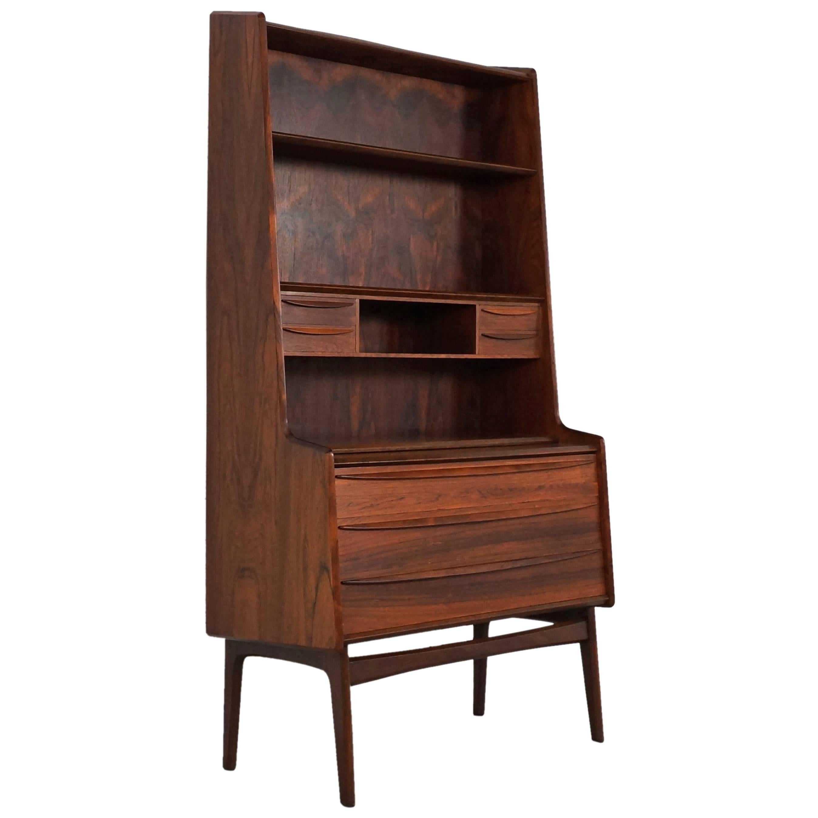 Scandinavian Modern Secretary Desk in Mahogany with Pull Out Writing Surface For Sale