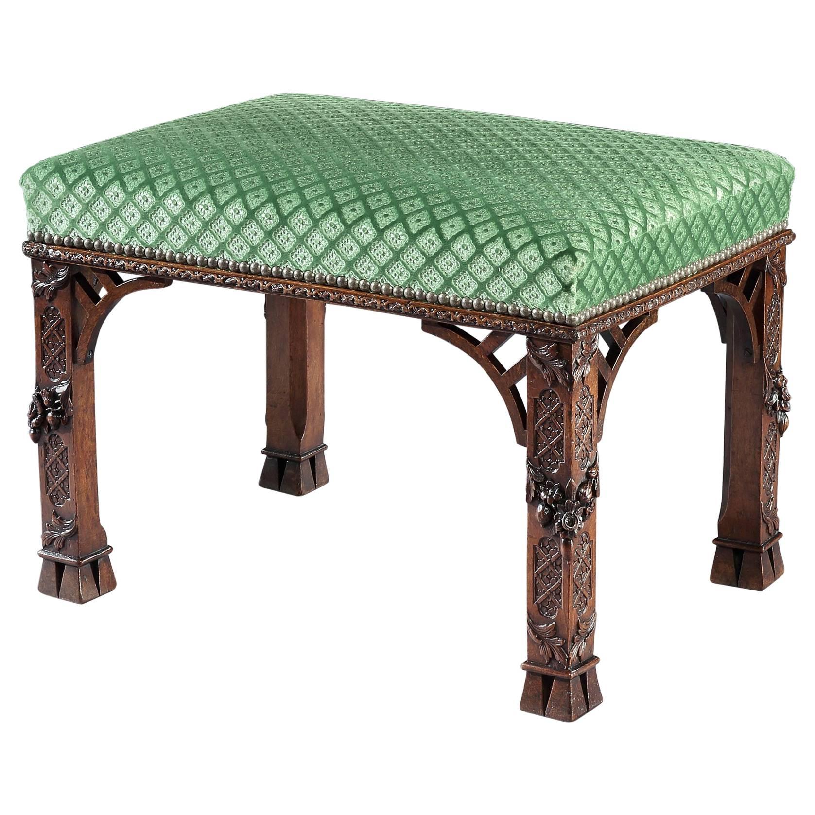 George II Walnut Stool Attributed to William Vile For Sale