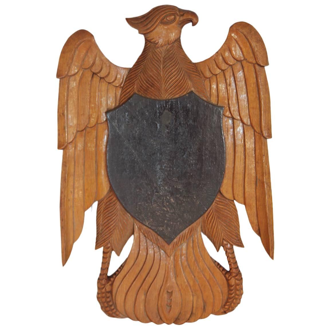 Antique American Hand-Carved Wood Eagle For Sale