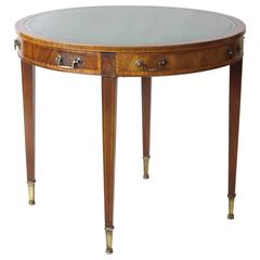 Regency Style Leather Top Drum Table