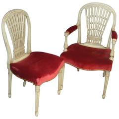 Set of 9 Pin Constructed Balloon Back Dining Chairs by Maison Jansen