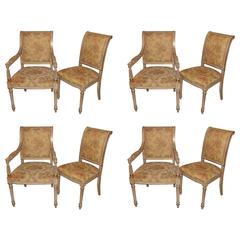 Set of Eight Sleigh Back Dining Chairs by Maison Jansen 