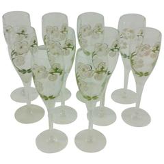 10 Vintage Perrier-Jouet French Champagne Glasses
