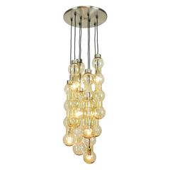 Large Rare Glass Hanging Fixture by Doria, Germany, 1970s 7