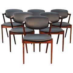 Set of Six Kai Kristiansen Model 42 Rosewood Dining Chairs