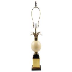 Mid Century Maison Charles Ostrich Egg Table Lamp, France, circa 1970s 7