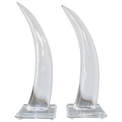 Pair of Van Teal Signed Lucite Tusks