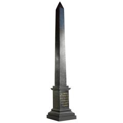 Large, detailed, c. 1870 nero antico marble model of the Lateran Obelisk, Rome 7