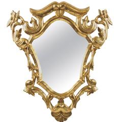 French Rococo Hand-Carved Giltwood Wall Mirror, circa 1920s 4