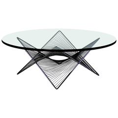 Coffee Table in Glass and Chromed Metal, 1970