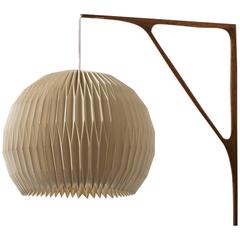 Sculptural Wall Lamp in Teak with Lamp Shade by Le Klint