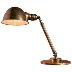Hala Brass Table Lamp with Telescope Arm, Netherlands, 1930s
