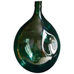 Large Italian Handblown Green Glass Demijohn Bottle 6