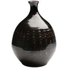 Antique Oriental/Japanese Tenmoku Glazed Stoneware Vase 18th-19th Century 1