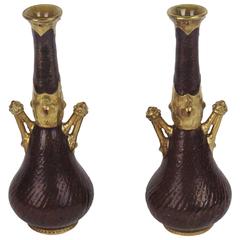 Antique Two Vases by Vilmos Zsolnay