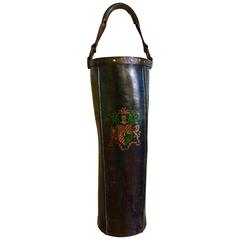 Unusual Leather Umbrella Stand, France, circa 1850