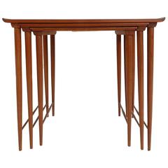 Set of Three Super Elegant Teak Nesting Side Tables by Grete Jalk 1
