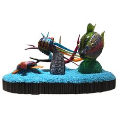 "Barrier Reef Modern Style" Version 10 Mixed-Media Murano Glass