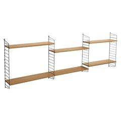 Original 1960s String Modular Wall Unit in Elmwood by Nisse Strinning, Sweden